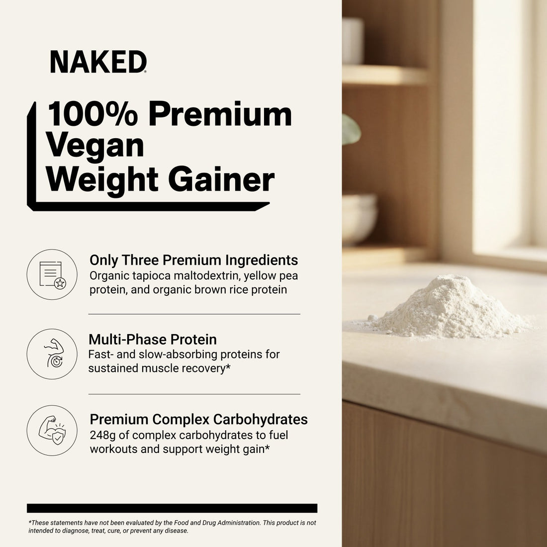 naked vegan mass unflavored weight gainer benefits