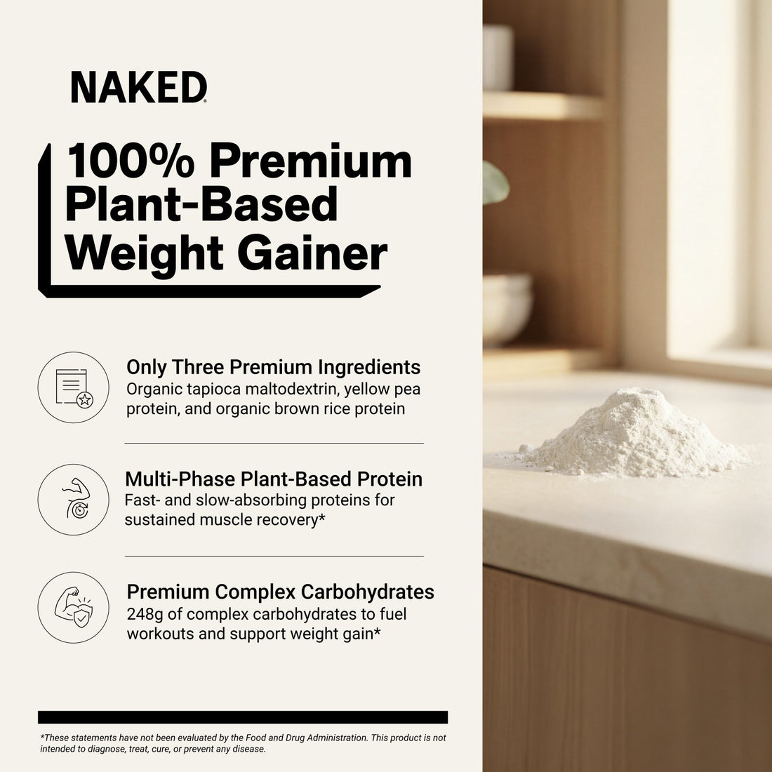 naked vegan mass unflavored weight gainer benefits