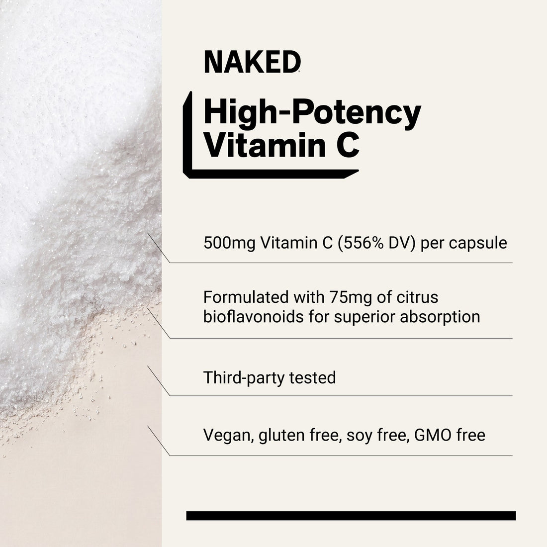 naked vitamin c 500 mg capsule product overview