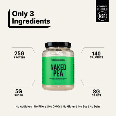 Vanilla Pea Protein Powder | Vanilla Naked Pea - 2LB