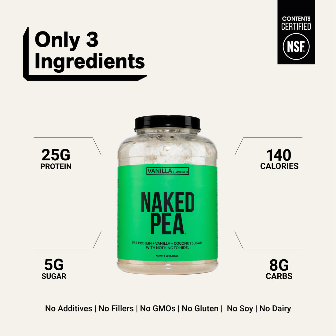 pea powder protein clean ingredient gluten-free soy-free