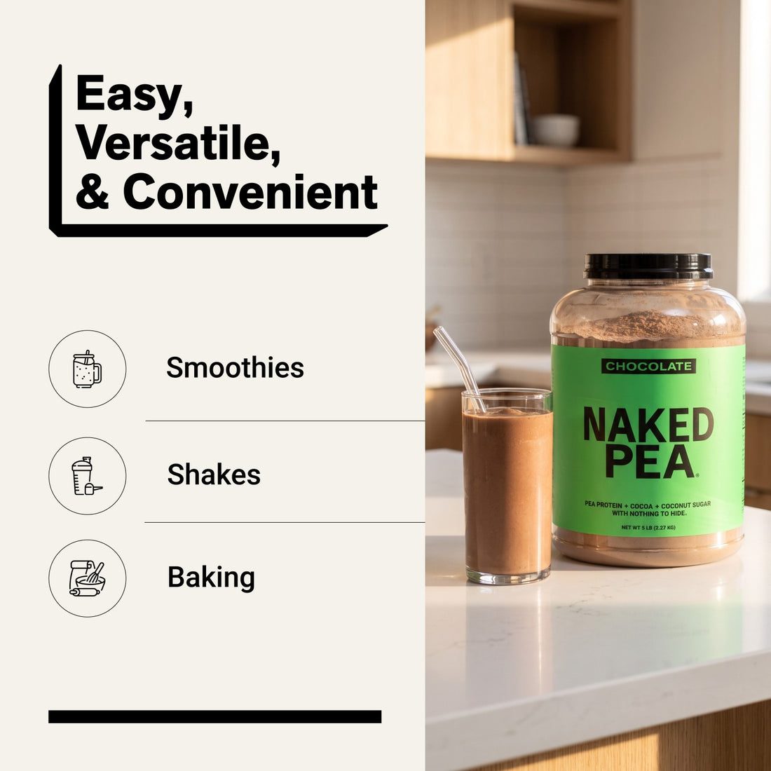 pea protein smoothies shakes baking