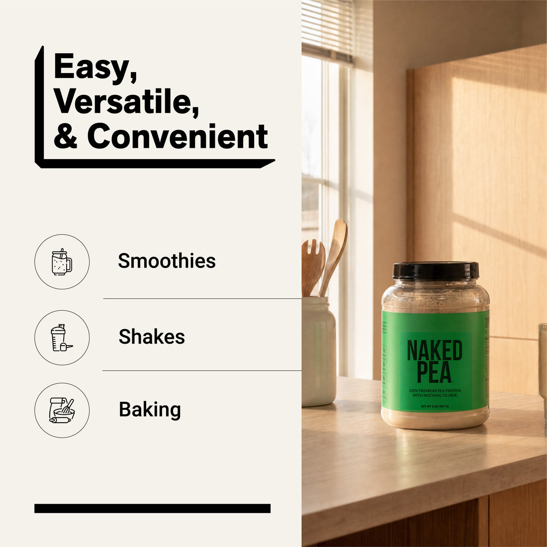 pea protein smoothies shakes baking