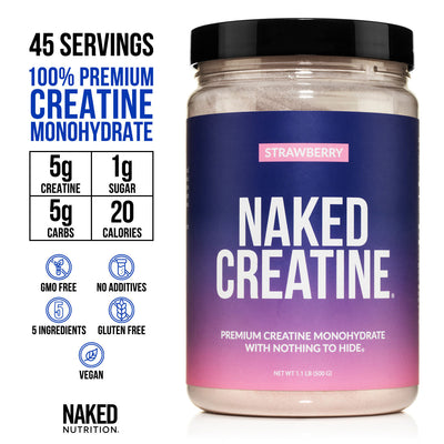 Créatine Monohydrate Fraise | Créatine Nue - 1.1LB