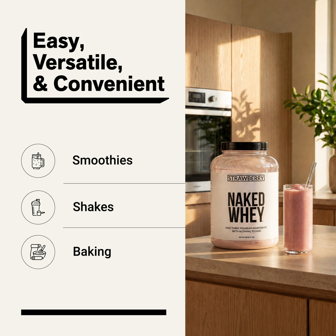 grass fed whey smoothies shakes baking