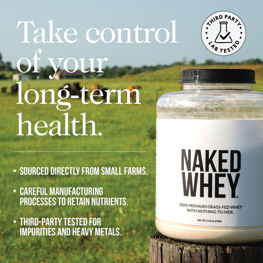 Chocolate Grass Fed Whey Isolate Protein Powder | Naked Whey Isolate - 2LB