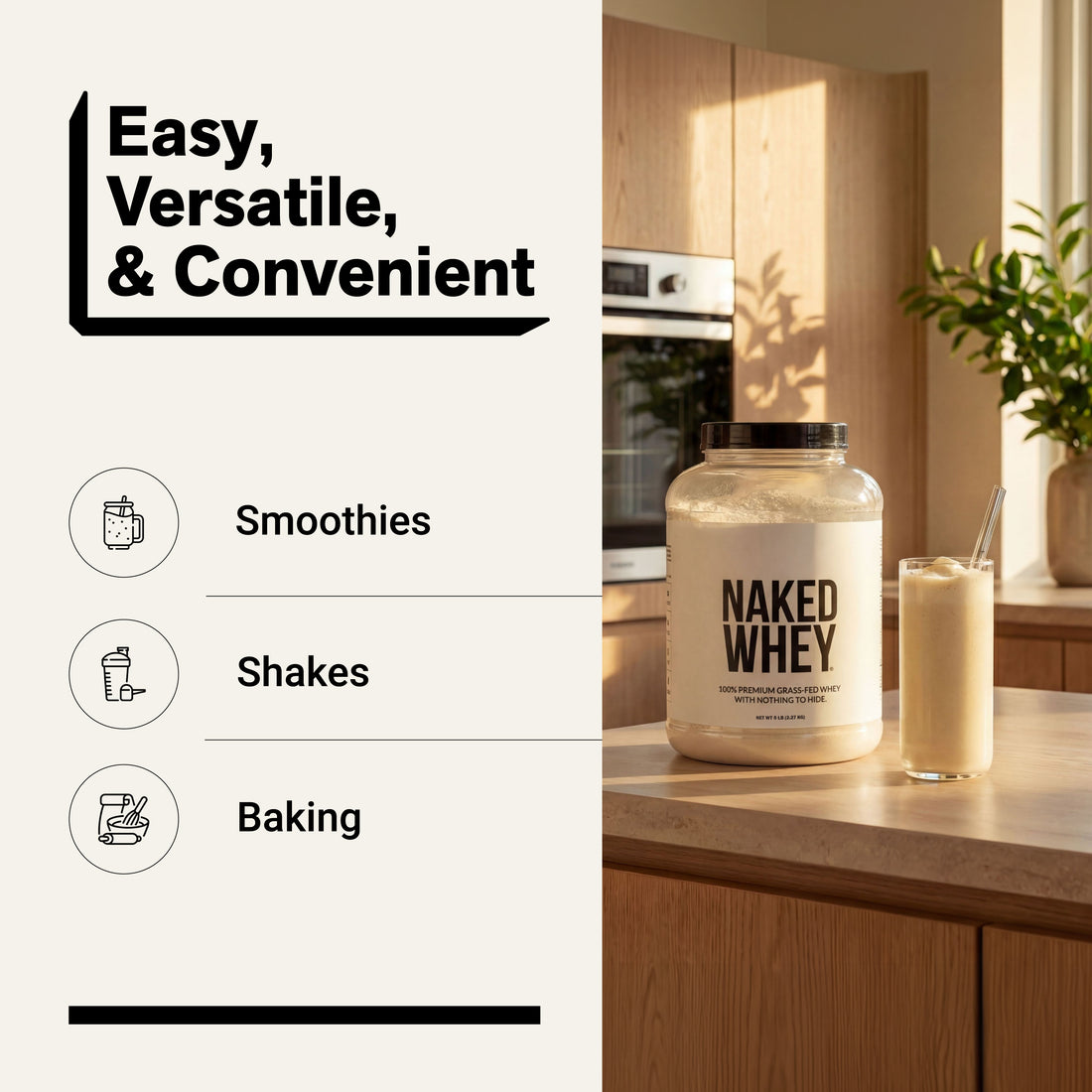 grass fed whey smoothies shakes baking 