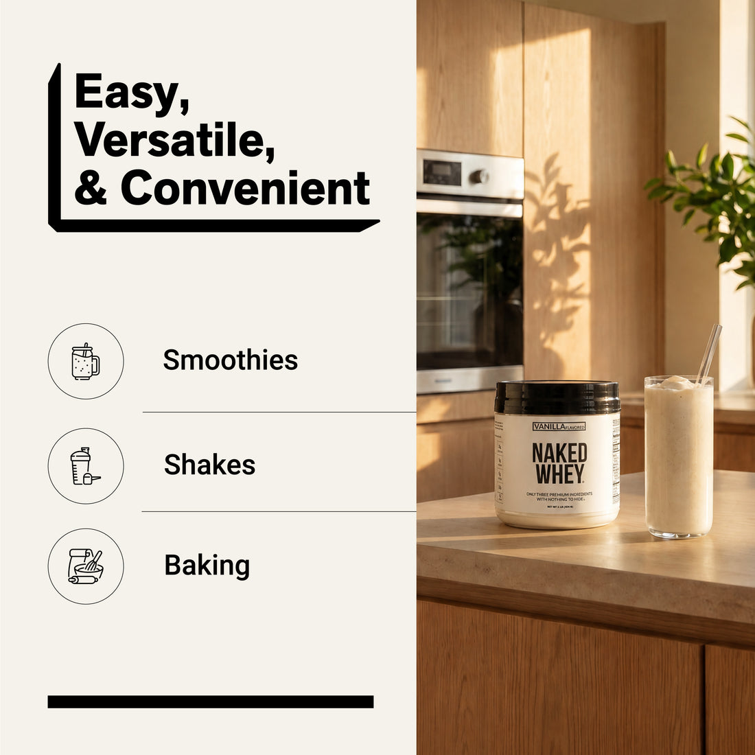 grass fed whey smoothies shakes baking