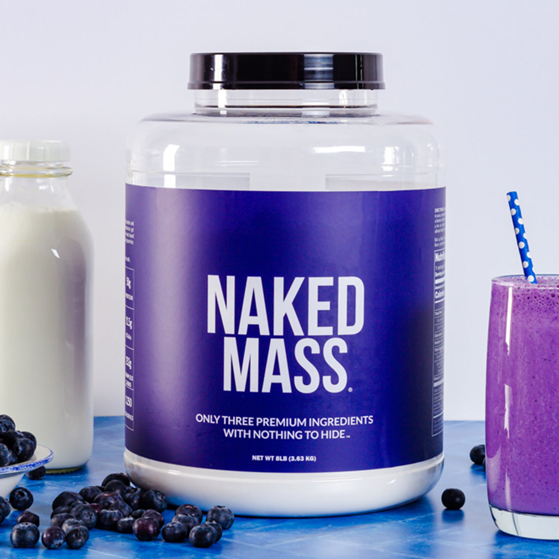 Strawberry Weight Gainer Protein Supplement | Naked Mass - 8LB