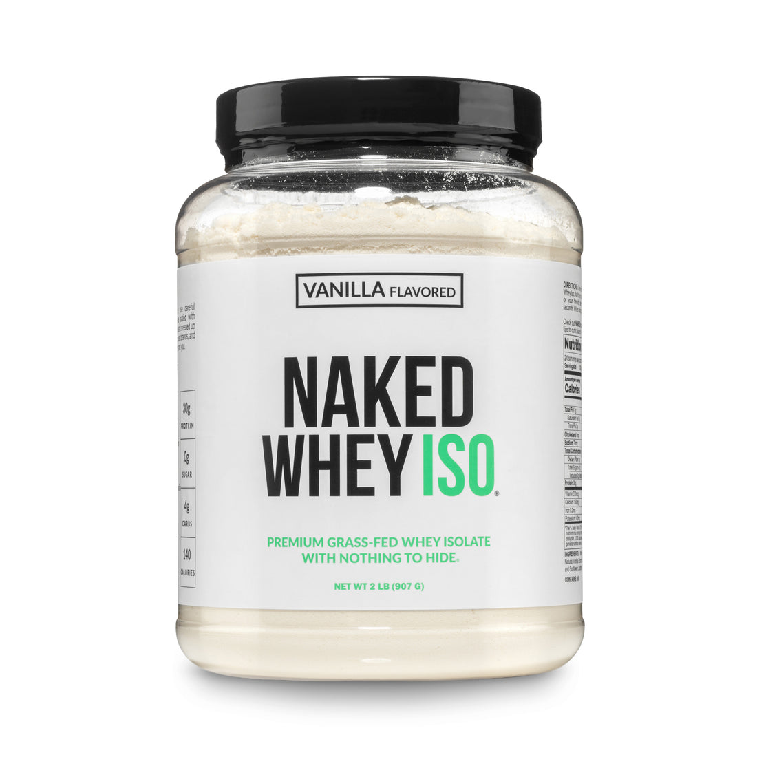 Vanilla Grass Fed Whey Isolate Protein Powder | Naked Whey Isolate - 2LB