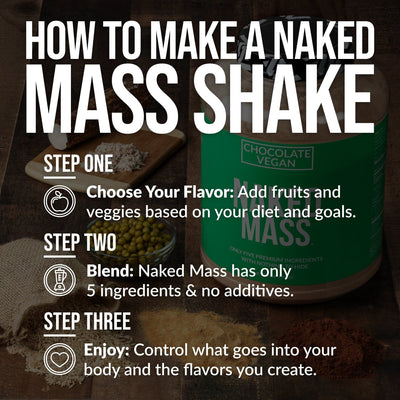 Chocolate Vegan Mass Gainer Supplement | Naked Vegan Mass - 8LB